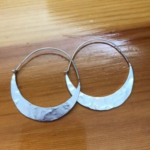 Ann Taylor silver hammered gold hoops